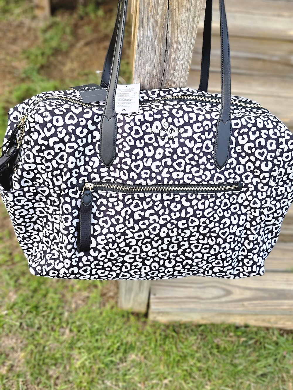 Kate Spade Grapic Leopard Print Weekender Bag NWT